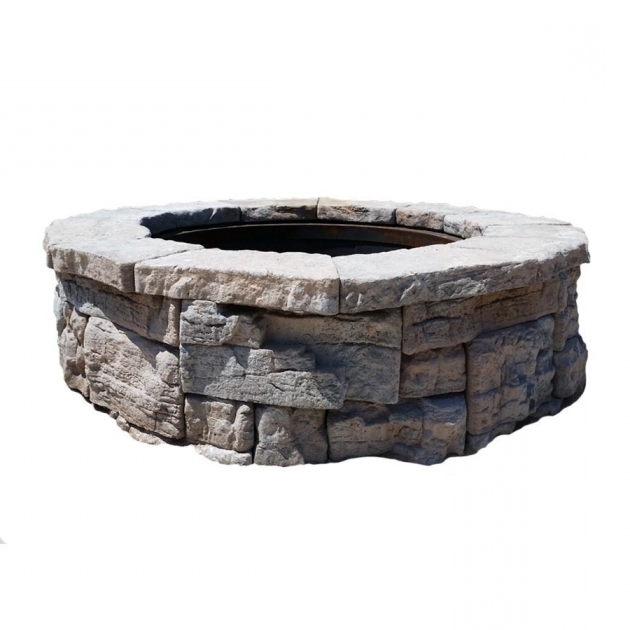 Picture of Shop 58 In W X 58 In L Ridgestone Wet Cast Concrete Fire Pit Kit Fire Pit Kits Lowes