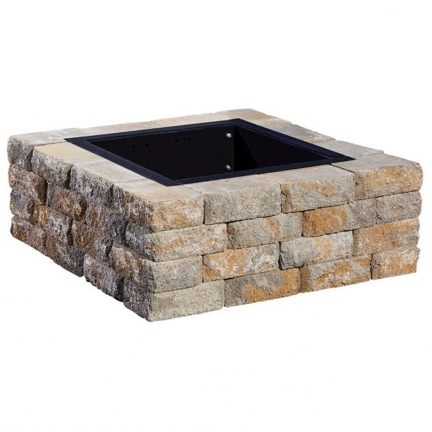 Remarkable Pavestone Splitrock 385 In W X 14 In H Square Fire Pit Kit In Rumblestone Square Fire Pit Instructions
