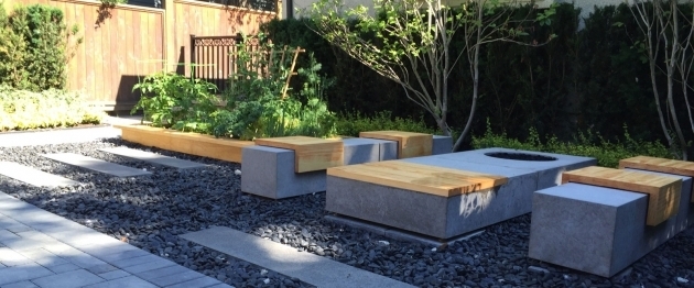 Best Polished Concrete Fire Pit With Accoya Bench Seats Lawn Vancouver Fire Pit Pictures