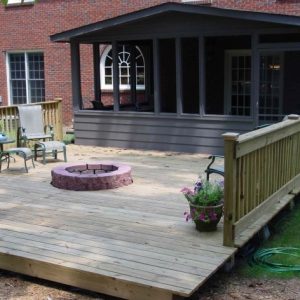 Fire Pit On Wood Deck
