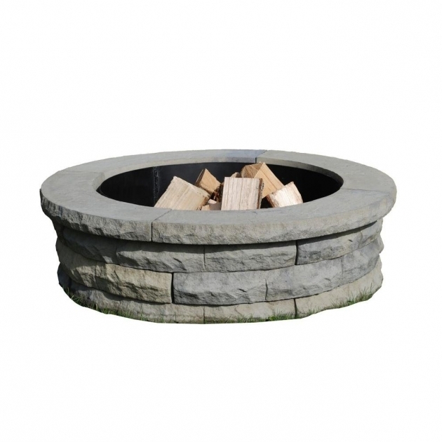 Fascinating Nantucket Pavers Ledgestone 47 In Concrete Fire Pit Ring Kit Gray Fire Pit Ring Home Depot