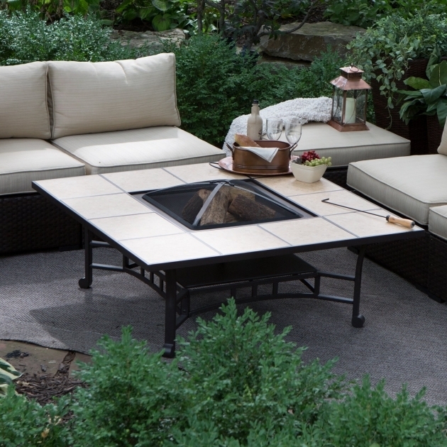 Gorgeous Red Ember Wheatland 50 In Outdoor Square Tile Convertible Fire Square Fire Pit Covers