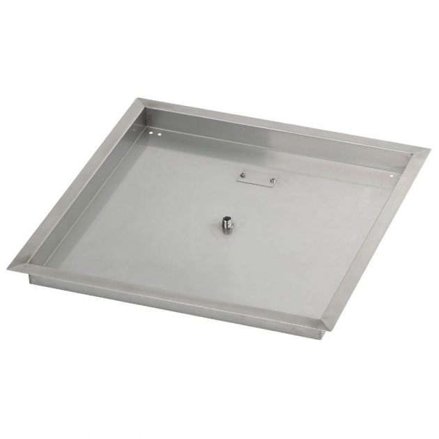Image of 24 Square Stainless Steel Drop In Fire Pit Pan 12 Nipple Fire Pit Pan Replacement