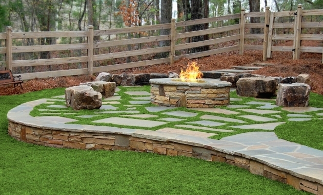 Image of Atlanta Stone Fireplaces Outdoor Fire Pits Grills Fire Pit In Grass