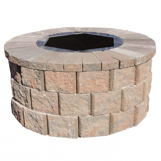 Incredible Pavestone 40 In W X 20 In H Rockwall Round Fire Pit Kit Fire Pit Bricks At Home Depot