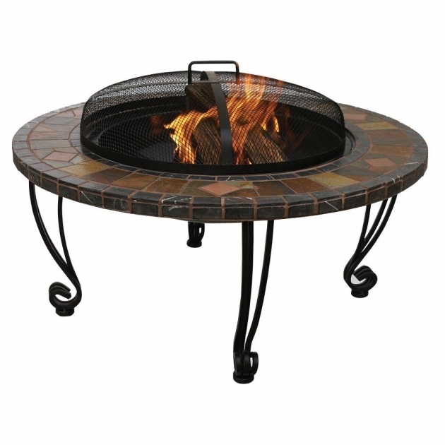 Outstanding Endless Summer 34 In Wrought Iron Fire Pit With Slate Tile And Charbroil Fire Pit
