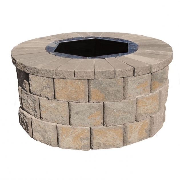 Stunning Pavestone 40 In W X 20 In H Rockwall Round Fire Pit Kit Yukon Fire Pit Stone Home Depot