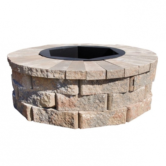 Wonderful Pavestone 40 In W X 14 In H Rockwall Round Fire Pit Kit Pavestone Fire Pit Insert